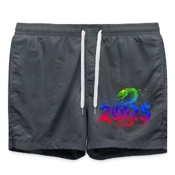 Fantasy Drache Anime Drachenkopf Mythos Reptilienschlange - Badeshorts - Anthrazit - Vorne - AI Model Male 185 light (185cm)