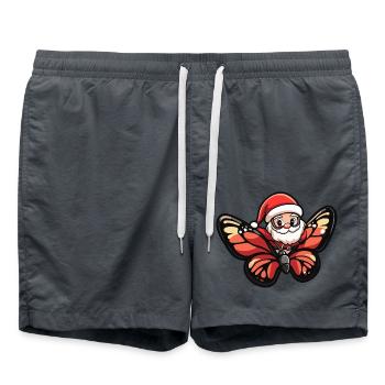 Butterfly Santa Claus Cartoon - Swim Trunks - anthracite - Front - AI Model Male 185 light (185cm)