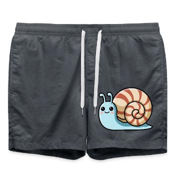 Süße Schnecke Kawaii - Badeshorts - Anthrazit - Vorne - AI Model Male 185 light (185cm)