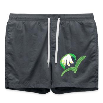 Spring Snowflake, abstract painting - Swim Trunks - anthracite - Front - AI Model Male 185 light (185cm)