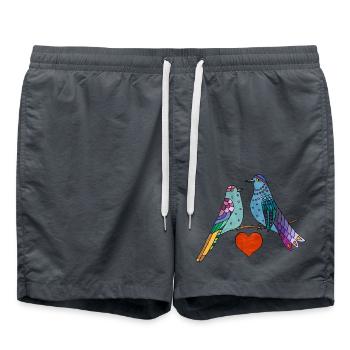 Bunte Vögel - Badeshorts - Anthrazit - Vorne - AI Model Male 185 light (185cm)