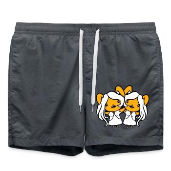 2 Bunnies Girls Pretty Girls Women Bunny Small - Swim Trunks - anthracite - Front - AI Model Male 185 light (185cm)