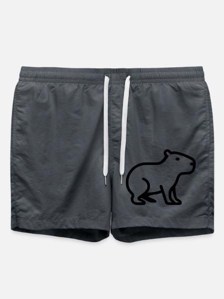 Capybara Minimalist Logo - Swim Trunks - anthracite