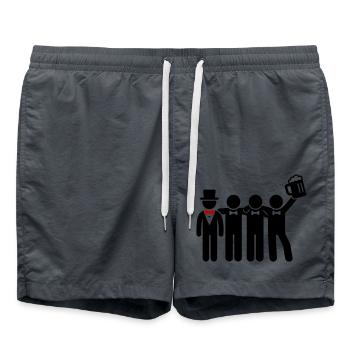 Groom Bachelor Party Crew Jga - Swim Trunks - anthracite - Front - AI Model Male 185 light (185cm)