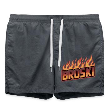 Broski - Bro Memes - Short de bain - charbon - Devant - AI Model Male 185 light (185cm)