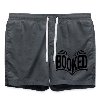 Booked - Cool Book Lover Design - Swim Trunks - anthracite - Front - AI Model Male 185 light (185cm)