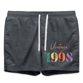 Jahrgang 1998 Blumen - Badeshorts - Anthrazit - Vorne - AI Model Male 185 light (185cm)