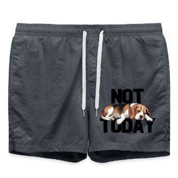 Nicht heute Lustiger Beagle Hund - Badeshorts - Anthrazit - Vorne - AI Model Male 185 light (185cm)