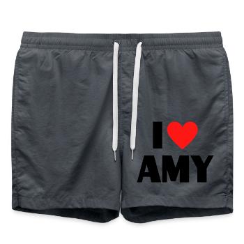 I Love Amy Red Heart Love Fan Gift - Swim Trunks - anthracite - Front - AI Model Male 185 light (185cm)