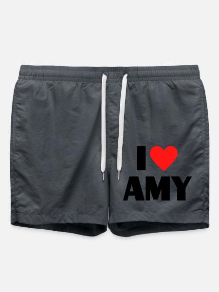I Love Amy Red Heart Love Fan Gift - Swim Trunks - anthracite