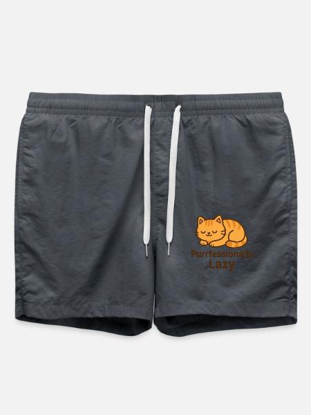 Purrfessionally Lazy – Mode Chat Froid - Short de bain - charbon