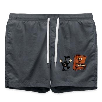Danse au piano - Short de bain - charbon - Devant - AI Model Male 185 light (185cm)