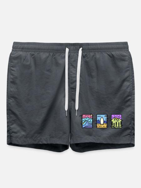 surf - beach - mountain - Swim Trunks - anthracite