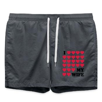 Ehefrau - Badeshorts - Anthrazit - Vorne - AI Model Male 185 light (185cm)