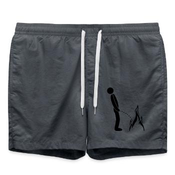 heiss feuer loeschen flammen feuerwehr logo im ste - Badeshorts - Anthrazit - Vorne - AI Model Male 185 light (185cm)
