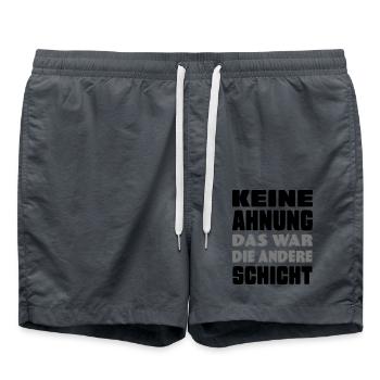 lustige Sprüche - Badeshorts - Anthrazit - Vorne - AI Model Male 185 light (185cm)