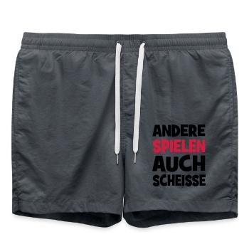 Andere spielen auch Scheiße - Badeshorts - Anthrazit - Vorne - AI Model Male 185 light (185cm)