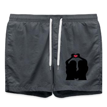Handherz Silhouette Girlfriends - Swim Trunks - anthracite - Front - AI Model Male 185 light (185cm)
