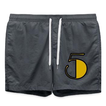 5. 5 YEARS. 5TH ANNIVERSARY. BIRTHDAY 5 YEARS - Swim Trunks - anthracite - Front - AI Model Male 185 light (185cm)