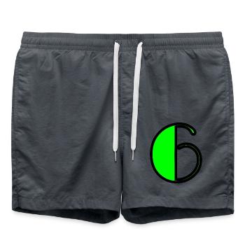 6 JAHRE. 6-jähriges Jubiläum. GEBURTSTAG 6 JAHRE. 6 - Badeshorts - Anthrazit - Vorne - AI Model Male 185 light (185cm)
