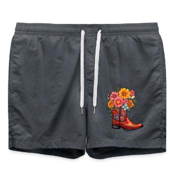 Cowboy Boots Fleurs Musique country - Short de bain - charbon - Devant - AI Model Male 185 light (185cm)