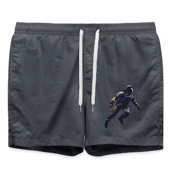 Floating Astronaut Silhouette Weightlessness - Swim Trunks - anthracite - Front - AI Model Male 185 light (185cm)