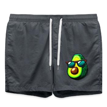 Coole Kawaii Avocado Charmantes Frucht-Design - Badeshorts - Anthrazit - Vorne - AI Model Male 185 light (185cm)