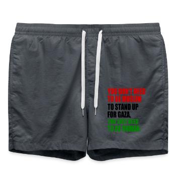 Free palestine - Swim Trunks - anthracite - Front - AI Model Male 185 light (185cm)