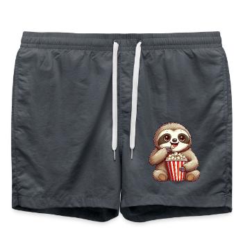 Faultier im Karnevalskostüm, Kino Popcorn - Badeshorts - Anthrazit - Vorne - AI Model Male 185 light (185cm)