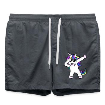 Dabbing Licorne - Short de bain - charbon - Devant - AI Model Male 185 light (185cm)