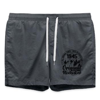 1945 novembre Original 79 Ans cadeau Anniversaire - Short de bain - charbon - Devant - AI Model Male 185 light (185cm)