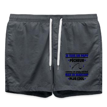 Je suis un papy pêcheur plus cool, cadeau noël - Short de bain - charbon - Devant - AI Model Male 185 light (185cm)