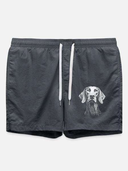 Weimaraner Portrait Jagdhund Jagdhunde Hunde - Badeshorts - Anthrazit