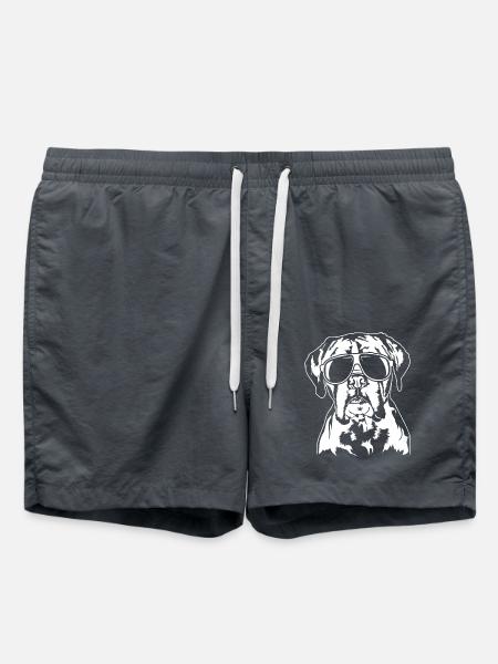 Boxer Sonnenbrille cool Hunde Hund Wilsigns - Badeshorts - Anthrazit