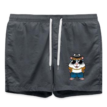 Cool Hamster Hamster Fan Sunglasses with Hat - Swim Trunks - anthracite - Front - AI Model Male 185 light (185cm)