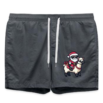 Alpaga Lama Père Noël Dessin animé - Short de bain - charbon - Devant - AI Model Male 185 light (185cm)