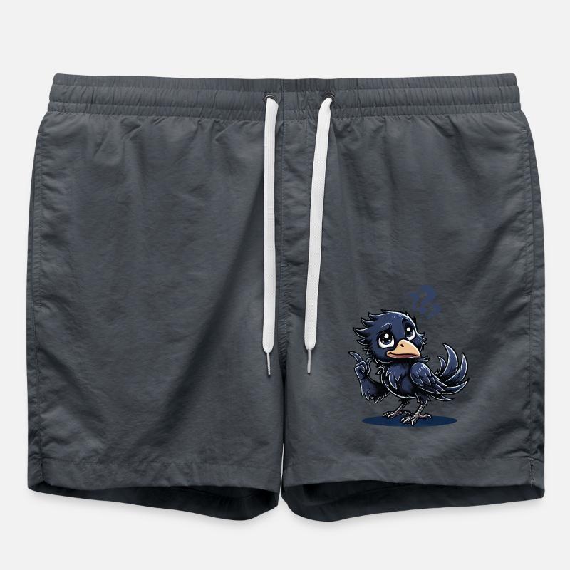 Raven Comic - Swim Trunks - anthracite