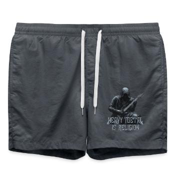 le heavy metal est une religion - Short de bain - charbon - Devant - AI Model Male 185 light (185cm)