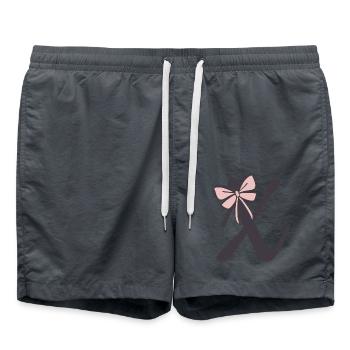 Ruban lettre initiale X - Short de bain - charbon - Devant - AI Model Male 185 light (185cm)