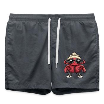 Crab Crab Cool Comic - Swim Trunks - anthracite - Front - AI Model Male 185 light (185cm)