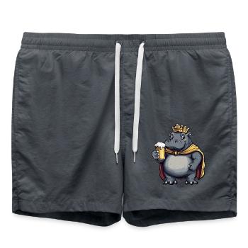 Hippopotamus Beer Funny - Swim Trunks - anthracite - Front - AI Model Male 185 light (185cm)