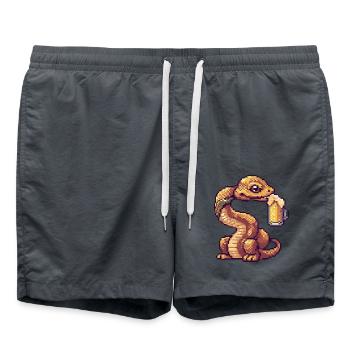 Bière Snake Cobra Pixel - Short de bain - charbon - Devant - AI Model Male 185 light (185cm)
