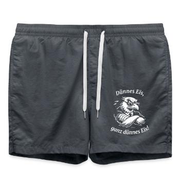 Dünnes Eis - Badeshorts - Anthrazit - Vorne - AI Model Male 185 light (185cm)
