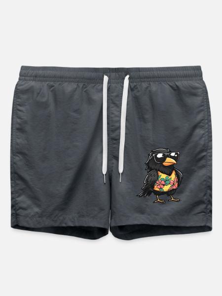 Raven Crow Comic Funny Summer - Swim Trunks - anthracite