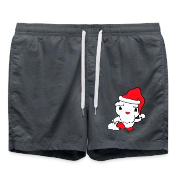Ente Weihnachtsmann Geschenke Weihnachten Nikolaus - Badeshorts - Anthrazit - Vorne - AI Model Male 185 light (185cm)
