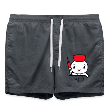 Ente Krankenschwester Arzt Spritze Krankenhaus süß - Badeshorts - Anthrazit - Vorne - AI Model Male 185 light (185cm)