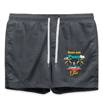 Suns out puns out - Swim Trunks - anthracite - Front - AI Model Male 185 light (185cm)