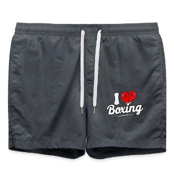 J’aime la boxe - Short de bain - charbon - Devant - AI Model Male 185 light (185cm)