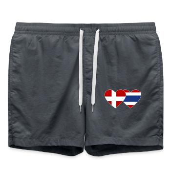 Coeur de drapeau du Danemark Thaïlande - Short de bain - charbon - Devant - AI Model Male 185 light (185cm)