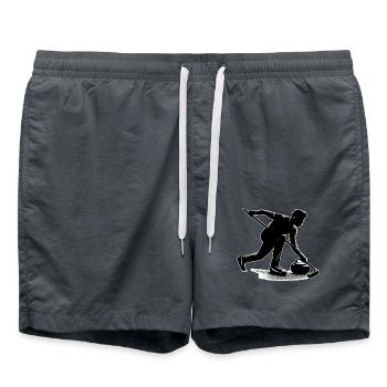 Curling Umriss - Badeshorts - Anthrazit - Vorne - AI Model Male 185 light (185cm)